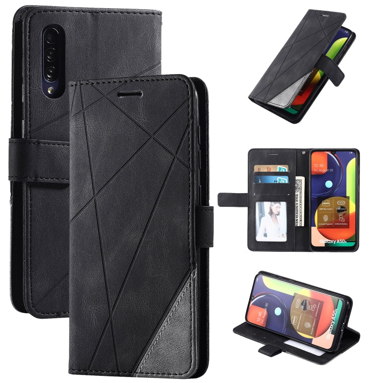 Skin Feel Splicing Horizontal Flip Leather Case with Holder & Card Slots & Wallet & Photo Frame, For Samsung Galaxy S8, For Samsung Galaxy J6, For Samsung Galaxy A50, For Samsung Galaxy A8(2018)