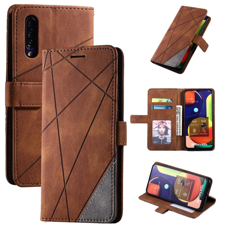Skin Feel Splicing Horizontal Flip Leather Case with Holder & Card Slots & Wallet & Photo Frame, For Samsung Galaxy S8, For Samsung Galaxy J6, For Samsung Galaxy A50, For Samsung Galaxy A8(2018)