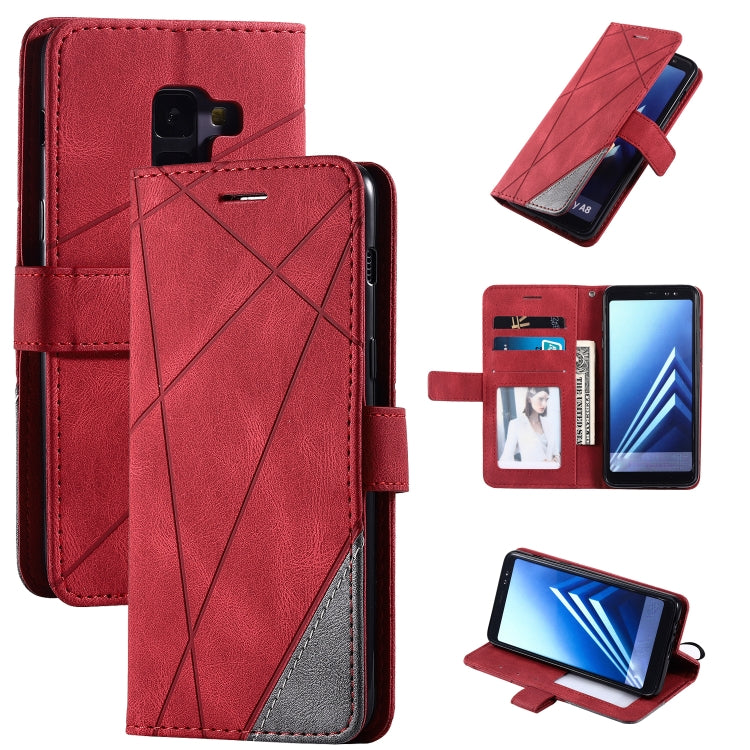 Skin Feel Splicing Horizontal Flip Leather Case with Holder & Card Slots & Wallet & Photo Frame, For Samsung Galaxy S8, For Samsung Galaxy J6, For Samsung Galaxy A50, For Samsung Galaxy A8(2018)