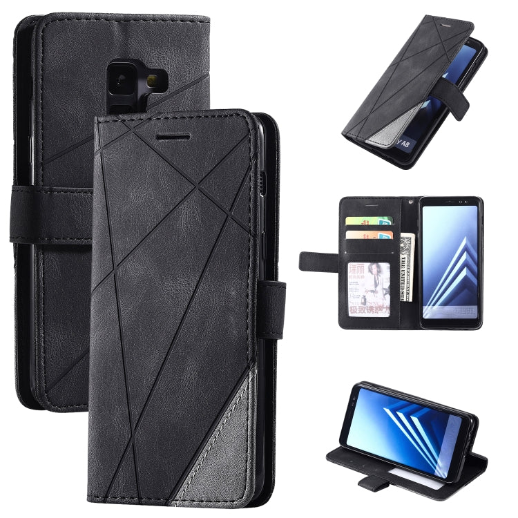Skin Feel Splicing Horizontal Flip Leather Case with Holder & Card Slots & Wallet & Photo Frame, For Samsung Galaxy S8, For Samsung Galaxy J6, For Samsung Galaxy A50, For Samsung Galaxy A8(2018)