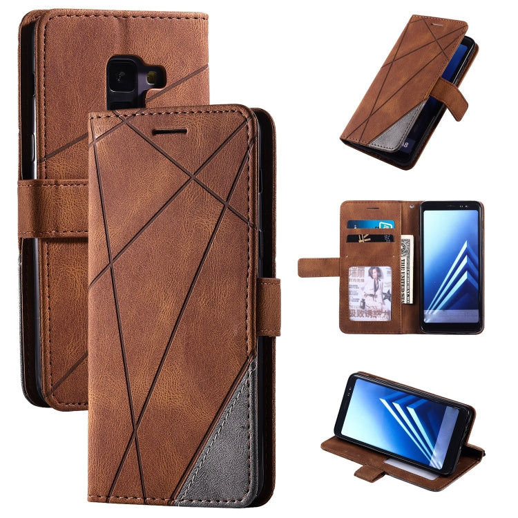 Skin Feel Splicing Horizontal Flip Leather Case with Holder & Card Slots & Wallet & Photo Frame, For Samsung Galaxy S8, For Samsung Galaxy J6, For Samsung Galaxy A50, For Samsung Galaxy A8(2018)