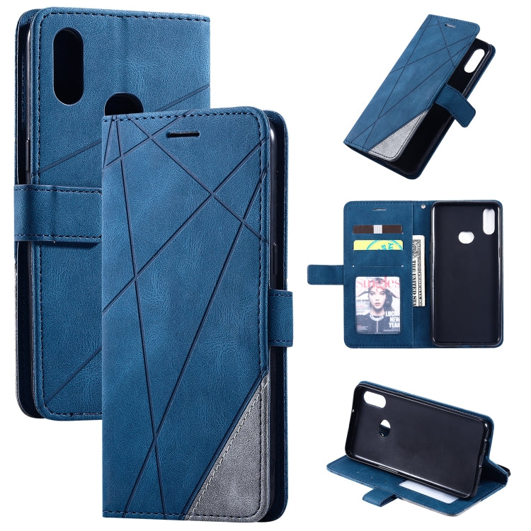 Skin Feel Splicing Horizontal Flip Leather Case with Holder & Card Slots & Wallet & Photo Frame, For Samsung Galaxy A7(2018), For Samsung Galaxy A10s, For Samsung Galaxy A20, For Samsung Galaxy A20e