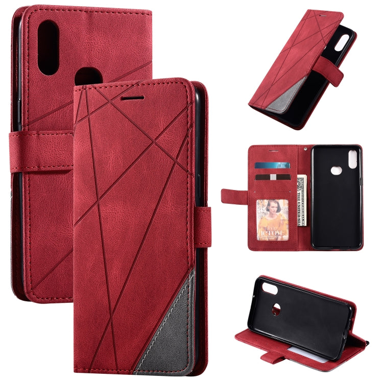 Skin Feel Splicing Horizontal Flip Leather Case with Holder & Card Slots & Wallet & Photo Frame, For Samsung Galaxy A7(2018), For Samsung Galaxy A10s, For Samsung Galaxy A20, For Samsung Galaxy A20e