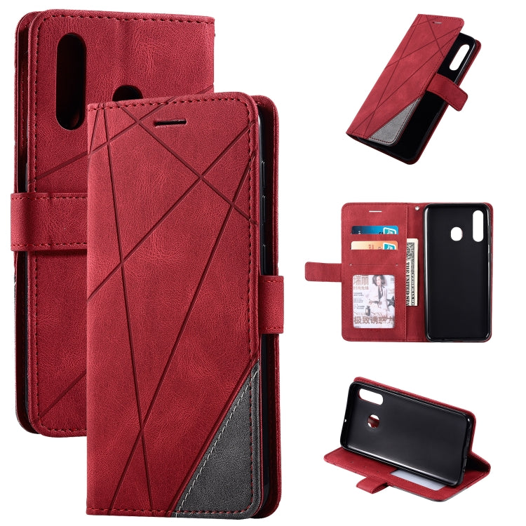 Skin Feel Splicing Horizontal Flip Leather Case with Holder & Card Slots & Wallet & Photo Frame, For Samsung Galaxy A7(2018), For Samsung Galaxy A10s, For Samsung Galaxy A20, For Samsung Galaxy A20e
