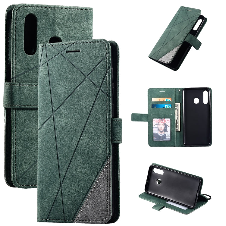 Skin Feel Splicing Horizontal Flip Leather Case with Holder & Card Slots & Wallet & Photo Frame, For Samsung Galaxy A7(2018), For Samsung Galaxy A10s, For Samsung Galaxy A20, For Samsung Galaxy A20e