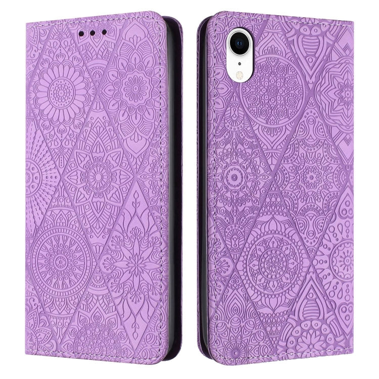 Ethnic Embossed Adsorption Leather Phone Case, For iPhone X / XS, For iPhone XR, For iPhone XS Max, For iPhone SE 2022 / 7 / 8