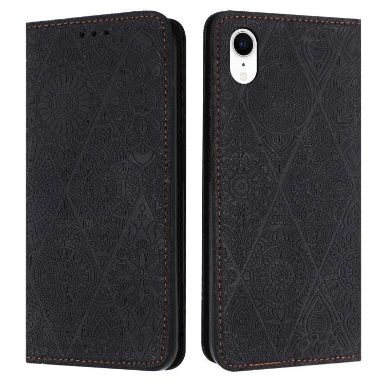 Ethnic Embossed Adsorption Leather Phone Case, For iPhone X / XS, For iPhone XR, For iPhone XS Max, For iPhone SE 2022 / 7 / 8