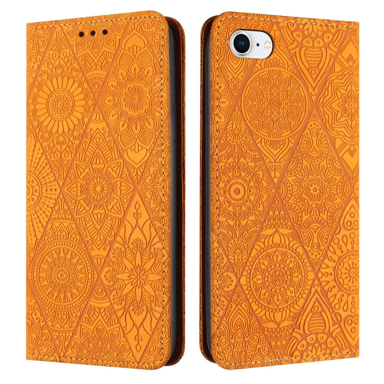 Ethnic Embossed Adsorption Leather Phone Case, For iPhone X / XS, For iPhone XR, For iPhone XS Max, For iPhone SE 2022 / 7 / 8