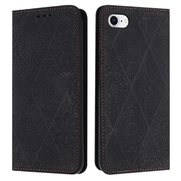 Ethnic Embossed Adsorption Leather Phone Case, For iPhone X / XS, For iPhone XR, For iPhone XS Max, For iPhone SE 2022 / 7 / 8