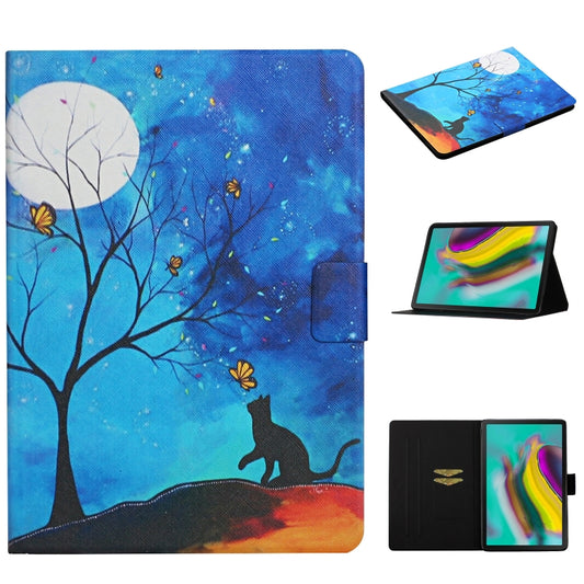 Colored drawing pattern leather case Samsung Galaxy Tab S5e T720 T725 with card slots holder