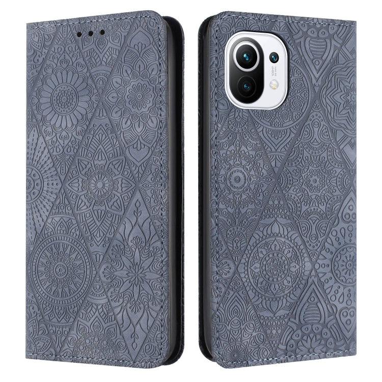 Ethnic Embossed Adsorption Leather Phone Case, For Xiaomi 11 Lite, For Redmi Note 10 Pro, For Redmi Note 10 4G, For Xiaomi Redmi 9T