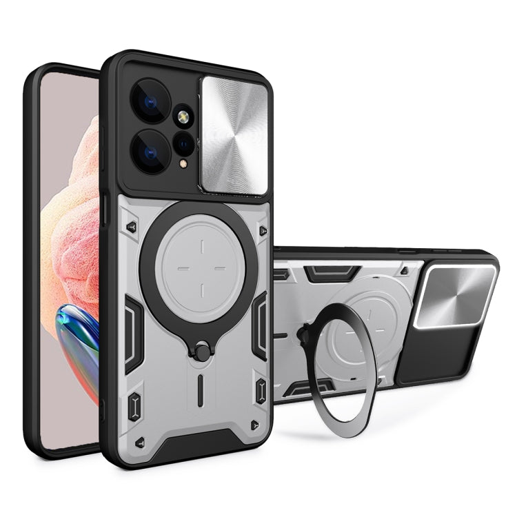 CD Texture Sliding Camshield Magnetic Holder Phone Case, For Xiaomi Redmi Note 12S 4G, For Xiaomi Redmi Note 12 4G, For Xiaomi Redmi Note 12 Pro 5G, For Xiaomi Redmi 12C