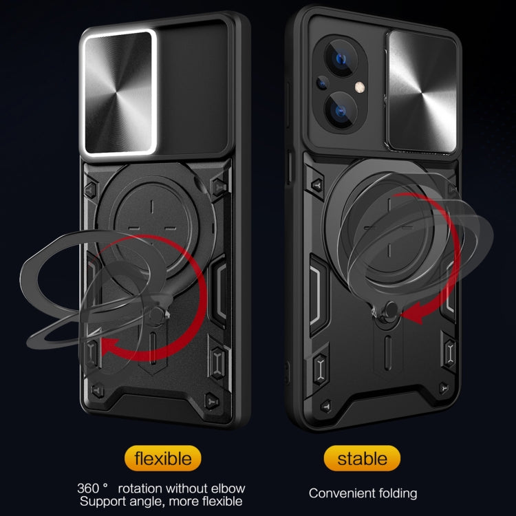 CD Texture Sliding Camshield Magnetic Holder Phone Case, For Xiaomi Poco M5 5G, For Xiaomi Redmi A1 4G, For Xiaomi Redmi Note 11 Global, For Xiaomi Redmi K40S / Poco F4