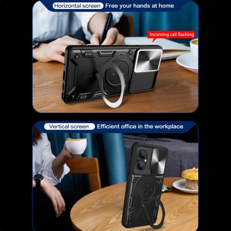 CD Texture Sliding Camshield Magnetic Holder Phone Case, For Xiaomi Poco M5 5G, For Xiaomi Redmi A1 4G, For Xiaomi Redmi Note 11 Global, For Xiaomi Redmi K40S / Poco F4