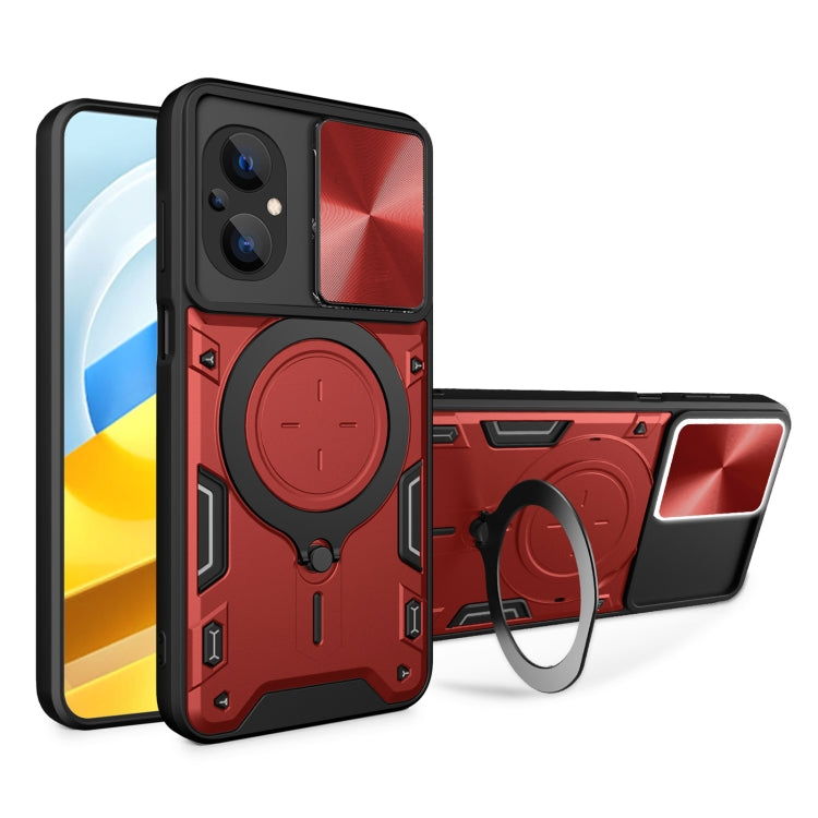CD Texture Sliding Camshield Magnetic Holder Phone Case, For Xiaomi Poco M5 5G, For Xiaomi Redmi A1 4G, For Xiaomi Redmi Note 11 Global, For Xiaomi Redmi K40S / Poco F4