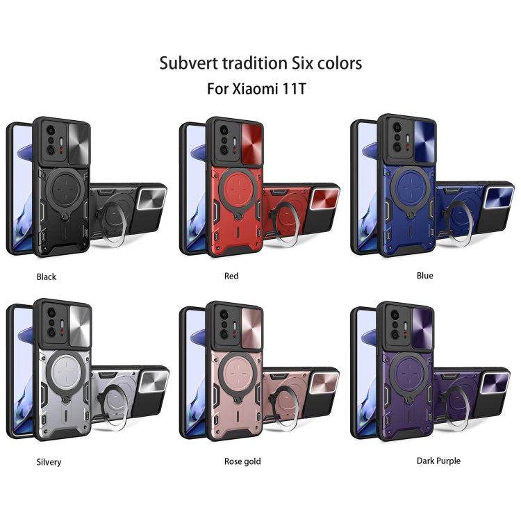 CD Texture Sliding Camshield Magnetic Holder Phone Case, For Xiaomi 11T, For Xiaomi Mi 11 Lite 4G / 5G, For Xiaomi Redmi Note 9 4G