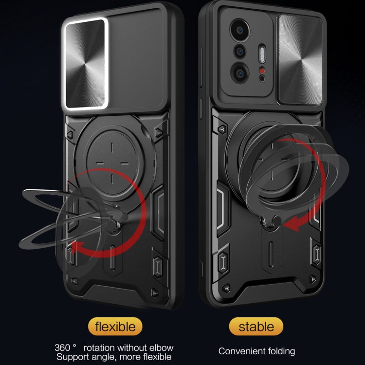 CD Texture Sliding Camshield Magnetic Holder Phone Case, For Xiaomi 11T, For Xiaomi Mi 11 Lite 4G / 5G, For Xiaomi Redmi Note 9 4G