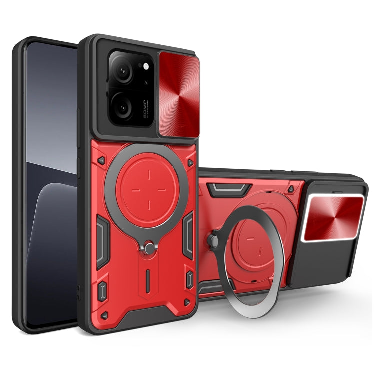 CD Texture Sliding Camshield Magnetic Holder Phone Case, For Xiaomi Redmi Note 13 Pro 5G, For Xiaomi 13T / Redmi K60 Ultra, For Xiaomi Redmi Note 12 Turbo, For Xiaomi Poco F5 Pro/Redmi K60