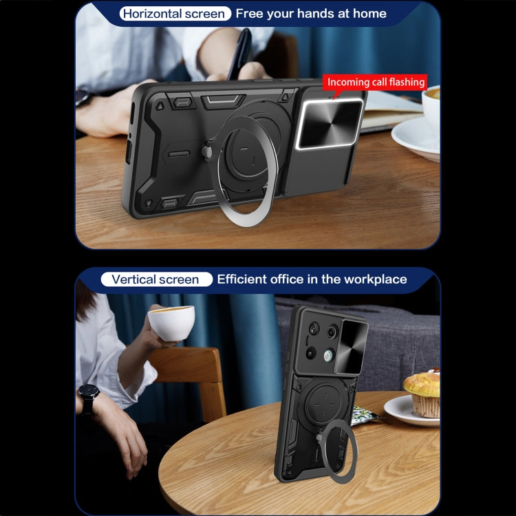 CD Texture Sliding Camshield Magnetic Holder Phone Case, For Xiaomi Redmi Note 13 Pro 5G, For Xiaomi 13T / Redmi K60 Ultra, For Xiaomi Redmi Note 12 Turbo, For Xiaomi Poco F5 Pro/Redmi K60