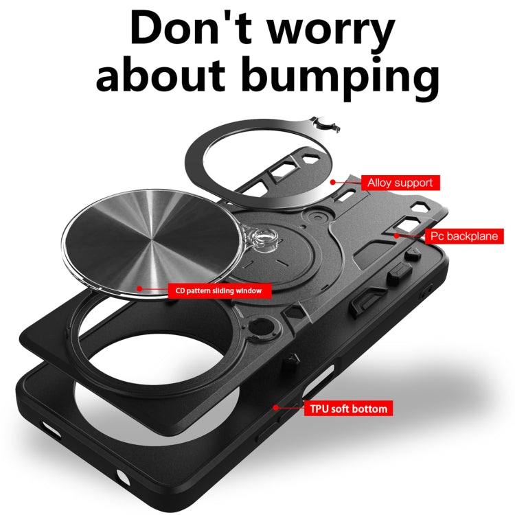 CD Texture Sliding Camshield Magnetic Holder Phone Case, For Xiaomi Redmi A3, For Xiaomi Redmi 13C 5G Global, For Xiaomi Redmi Note 13 5G, For Xiaomi Redmi 13C 4G