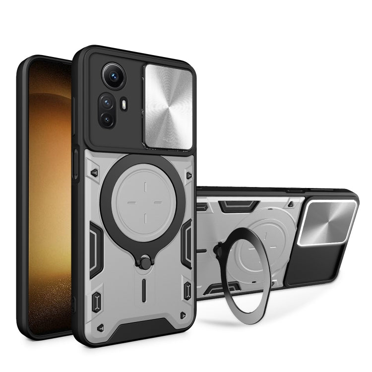 CD Texture Sliding Camshield Magnetic Holder Phone Case, For Xiaomi Redmi Note 12S 4G, For Xiaomi Redmi Note 12 4G, For Xiaomi Redmi Note 12 Pro 5G, For Xiaomi Redmi 12C