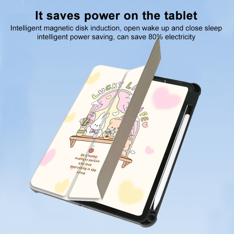 3-Fold 360 Rotation Painted Leather Smart Tablet Case, For iPad Air 11 2026 / 2025 / 2024