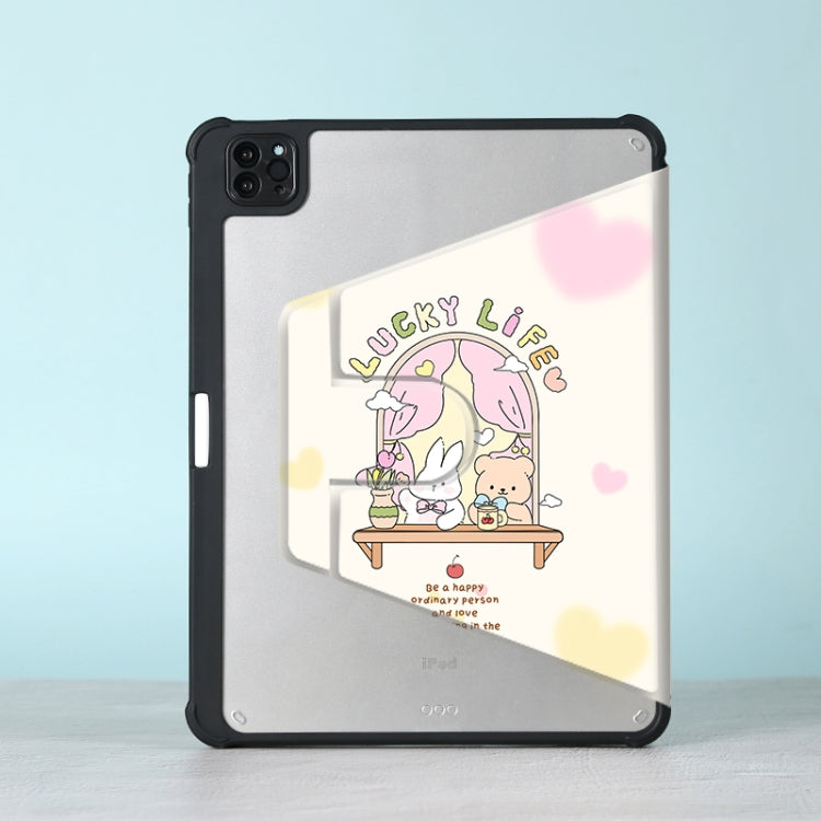 3-Fold 360 Rotation Painted Leather Smart Tablet Case, For iPad Air 11 2026 / 2025 / 2024