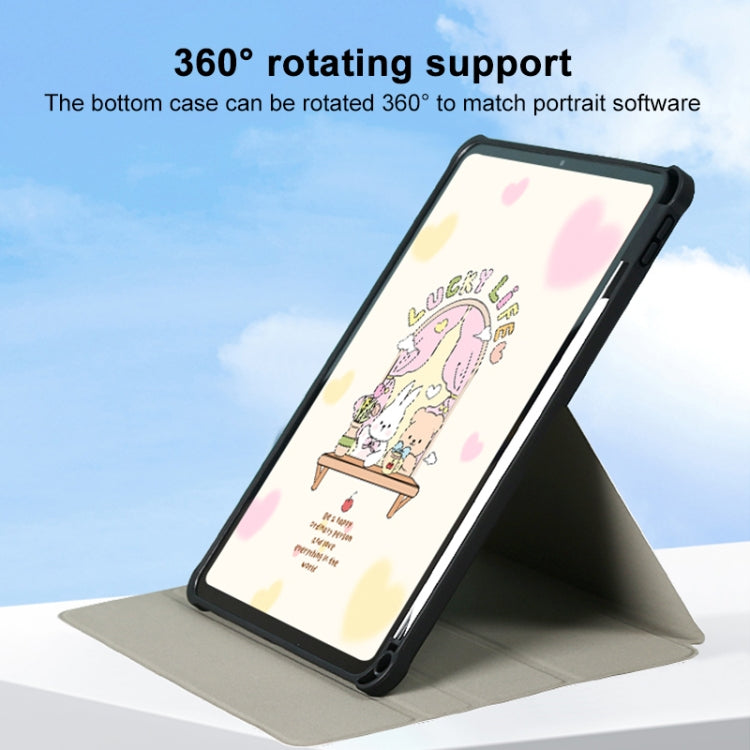 3-Fold 360 Rotation Painted Leather Smart Tablet Case, For iPad Air 11 2026 / 2025 / 2024