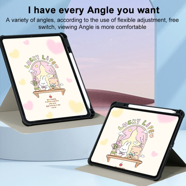 3-Fold 360 Rotation Painted Leather Smart Tablet Case, For iPad Air 11 2026 / 2025 / 2024