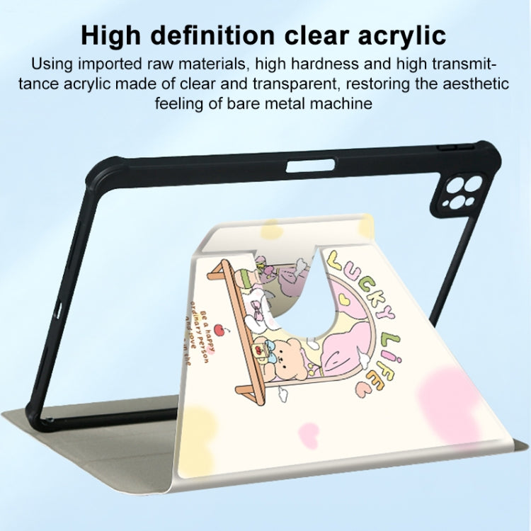 3-Fold 360 Rotation Painted Leather Smart Tablet Case, For iPad Air 11 2026 / 2025 / 2024