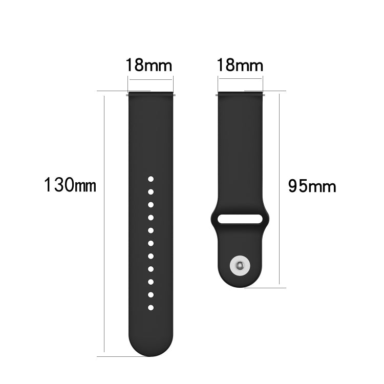 18mm Universal Reverse Buckle Wave Silicone Strap, L, S
