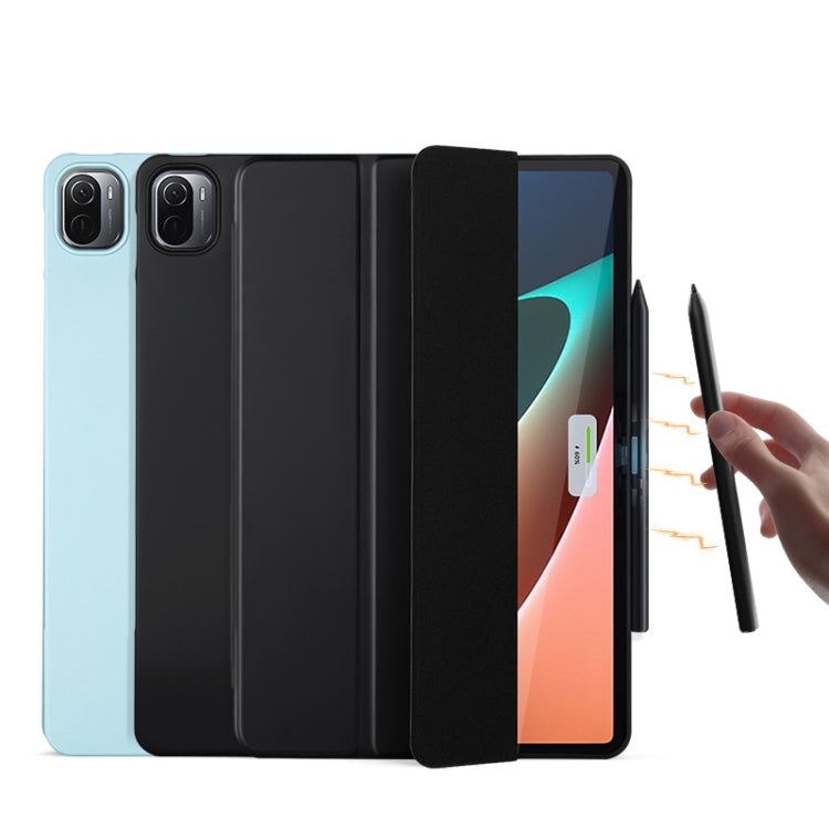 3-fold Smart Leather Tablet Case with Pen Slot, For Xiaomi Pad 5 / 5 Pro