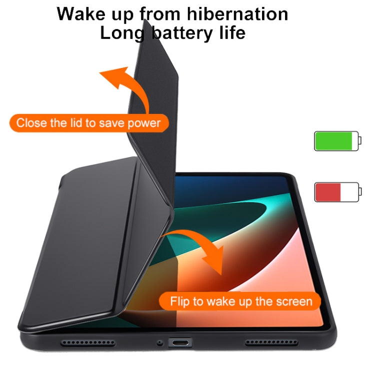 3-fold Smart Leather Tablet Case with Pen Slot, For Xiaomi Pad 5 / 5 Pro