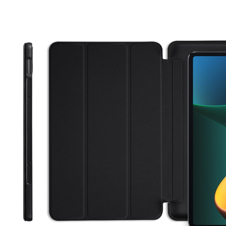 3-fold Smart Leather Tablet Case with Pen Slot, For Xiaomi Pad 5 / 5 Pro