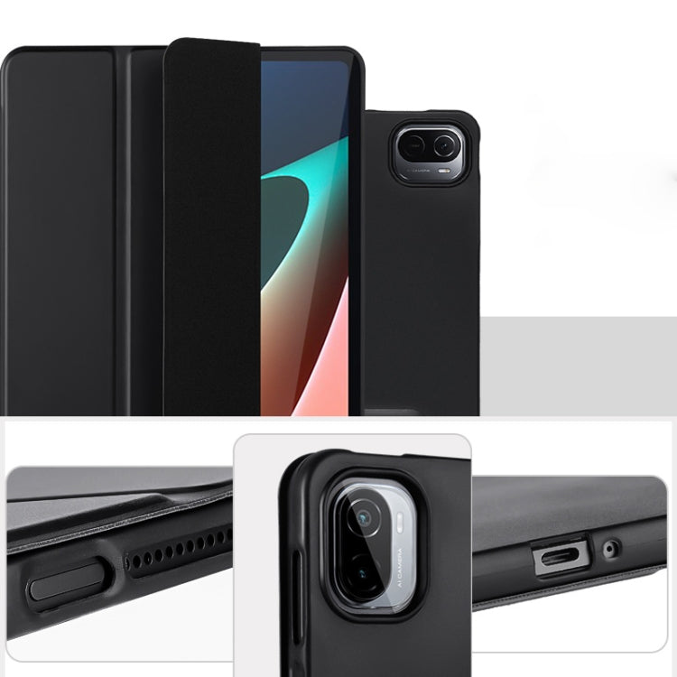 3-fold Smart Leather Tablet Case with Pen Slot, For Xiaomi Pad 5 / 5 Pro