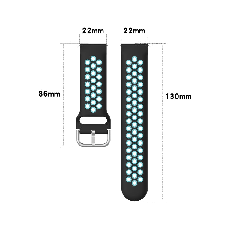 Universal Sports Two-tone Silicone Replacement Wrist Strap, For Huawei Watch GT2 / Honor Magic Watch 2 46mm
