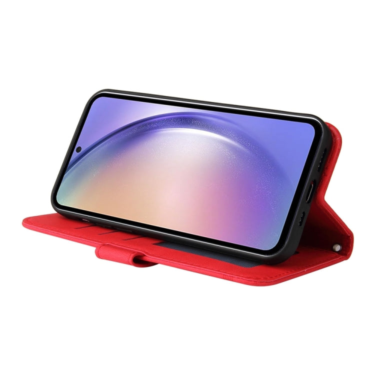 Skin Feel Life Tree Metal Button Leather Phone Case