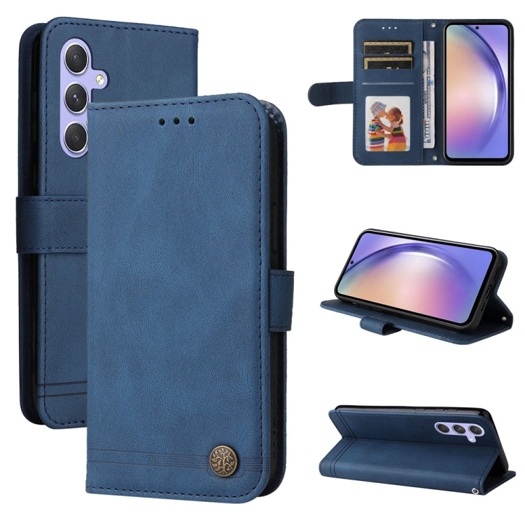 Skin Feel Life Tree Metal Button Leather Phone Case, For Samsung Galaxy M54 5G