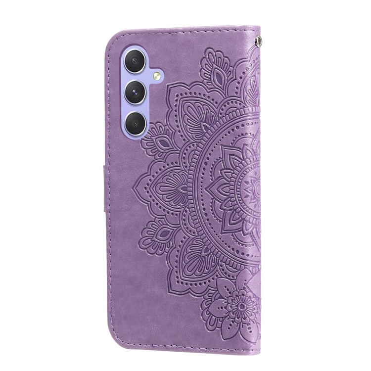 7-petal Flowers Embossing Leather Phone Case, For Samsung Galaxy M54 5G