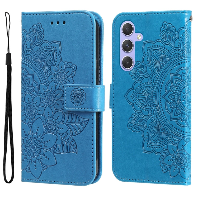 7-petal Flowers Embossing Leather Phone Case, For Samsung Galaxy M54 5G