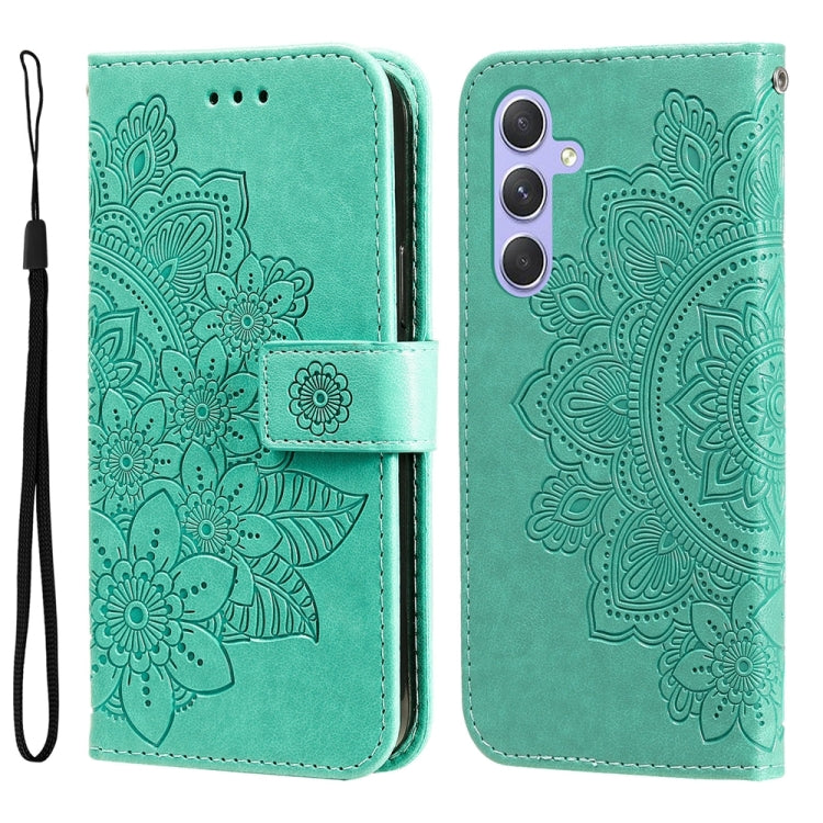 7-petal Flowers Embossing Leather Phone Case, For Samsung Galaxy M54 5G