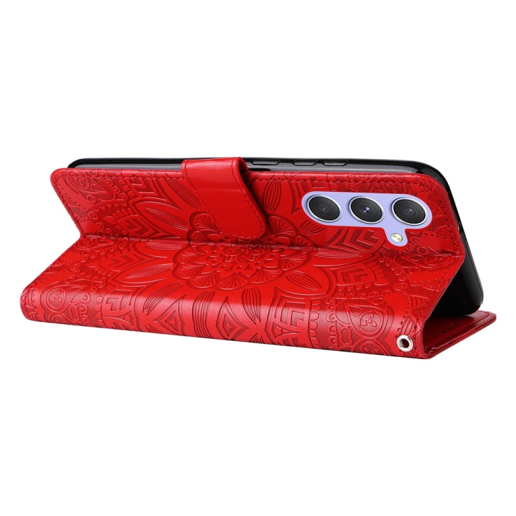 Embossed Sunflower Leather Phone Case