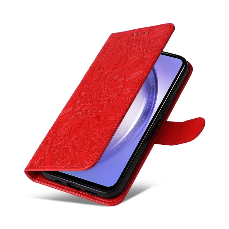 Embossed Sunflower Leather Phone Case