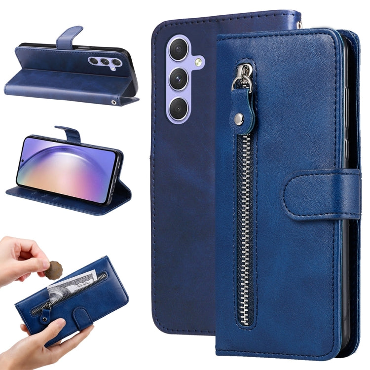 Calf Texture Zipper Leather Phone Case, For Samsung Galaxy M54 5G