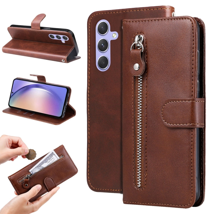 Calf Texture Zipper Leather Phone Case, For Samsung Galaxy M54 5G