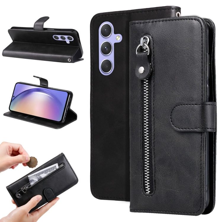 Calf Texture Zipper Leather Phone Case, For Samsung Galaxy M54 5G