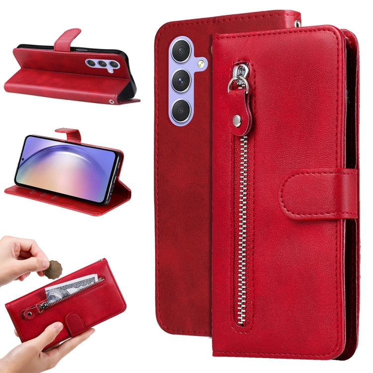Calf Texture Zipper Leather Phone Case, For Samsung Galaxy M54 5G