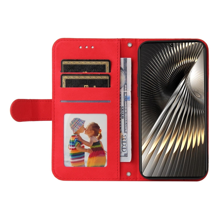 Skin Feel Life Tree Metal Button Leather Phone Case