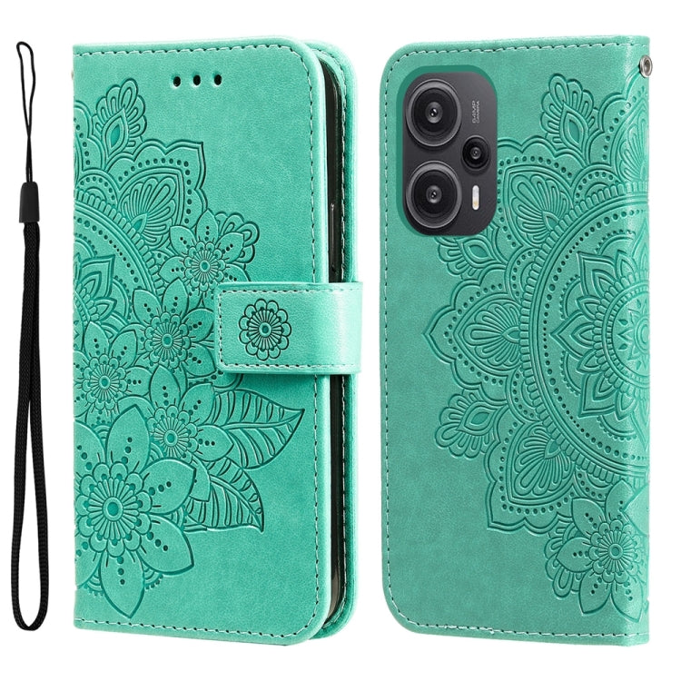7-petal Flowers Embossing Leather Phone Case