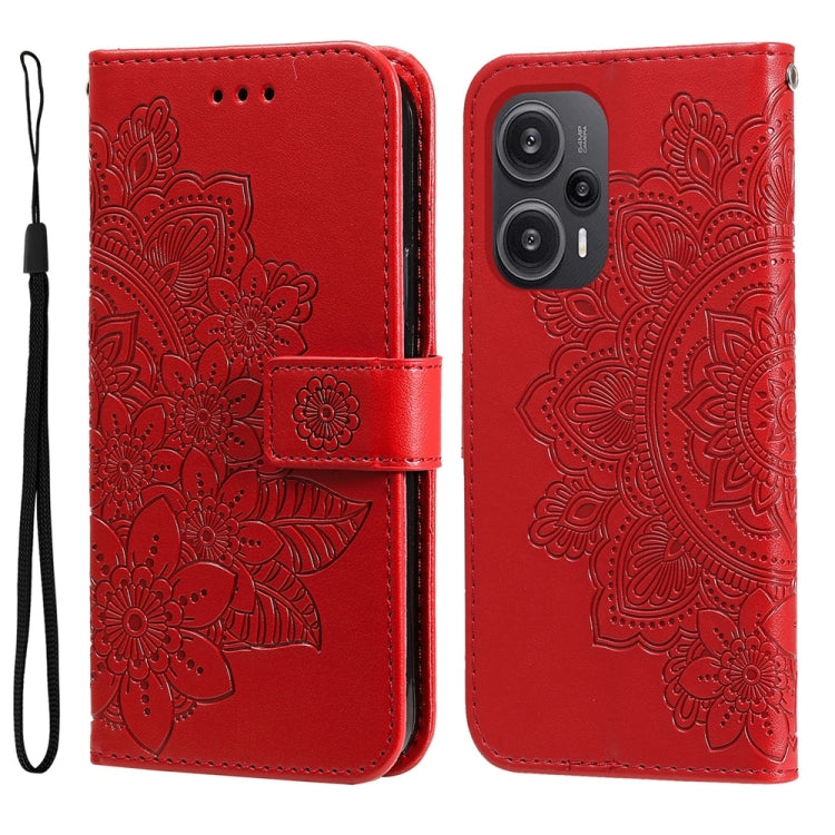 7-petal Flowers Embossing Leather Phone Case
